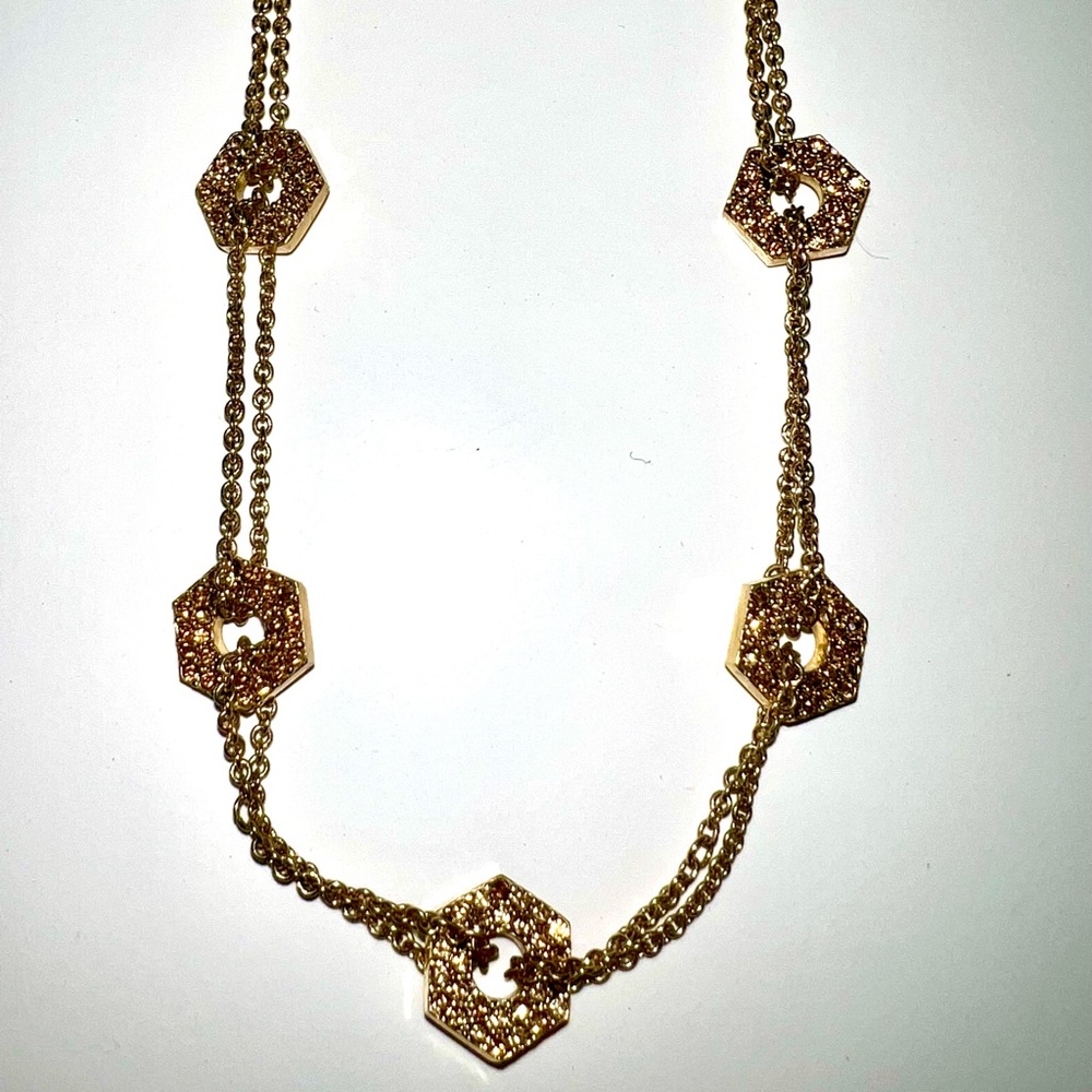 Marc Jacobs gold double strand bolt necklace
